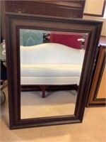 Quality Mahogany framed bevelled edge mirror