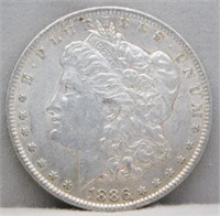 1886 Morgan Silver Dollar.