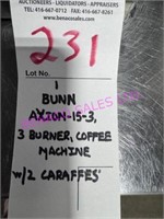 1X,BUNN AXIOM-15-3, 3 BURNER COFFEE MACH.