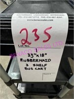 1X,33"x18" RUBBERMAID 3 SHELF BUS CART