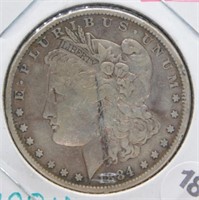 1884 Morgan Silver Dollar.