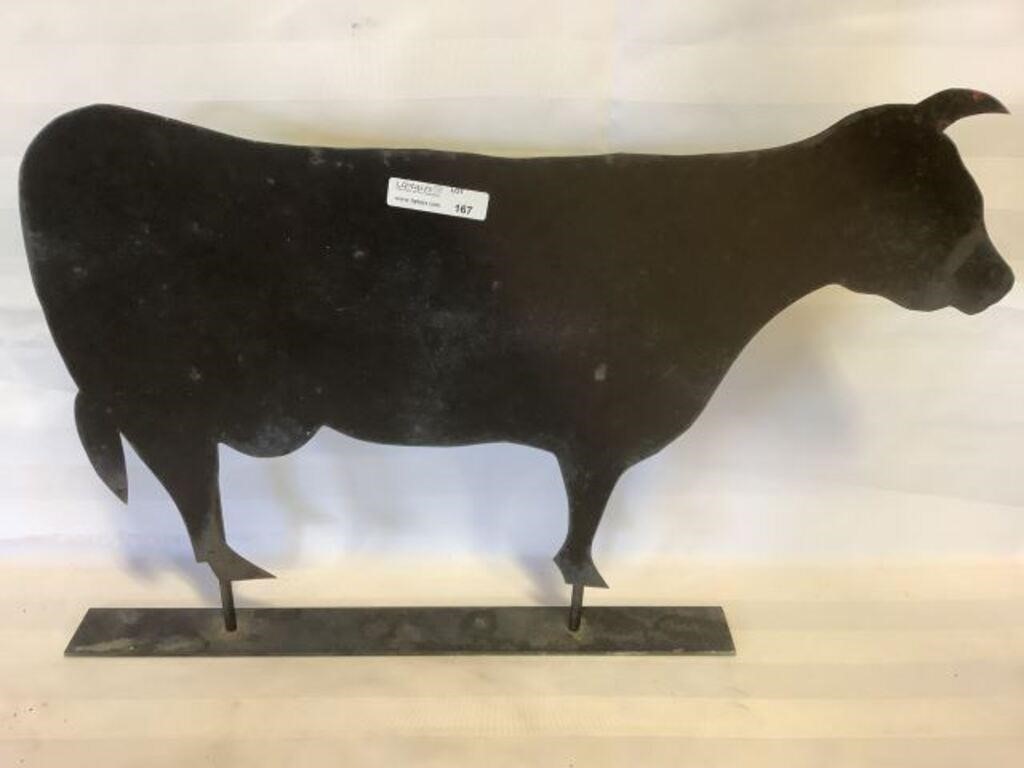 Metal Cow on stand 19"x12"