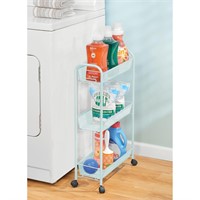 mDesign Metal Rolling Laundry Utility Cart