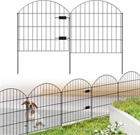 Metal Garden Fence  28in H x 11.7ft L  Black