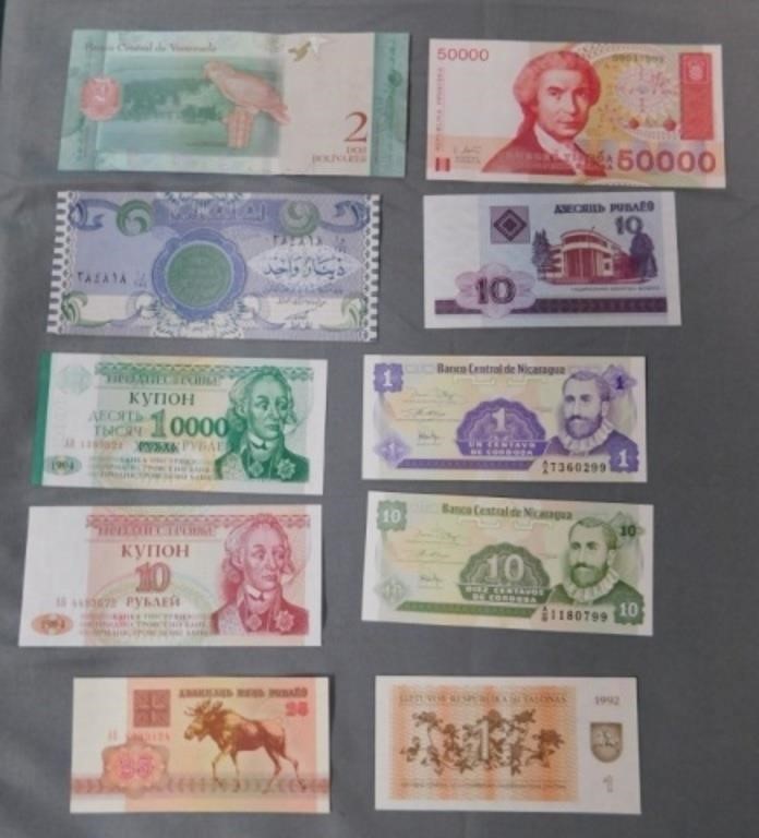 (10) UNC Paper Money.