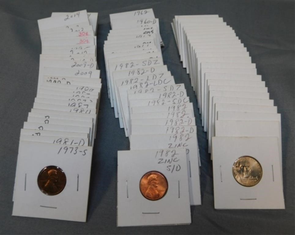 (64) 1982-2014 US Pennies and (26) Jefferson