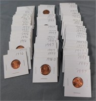 (71) Lincoln Head Cents, Dates Range 1996-1997.