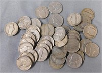 (40) Jefferson Nickels, Dates Vary 1940's and