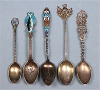 (5) Sterling Silver Souvenir Spoons