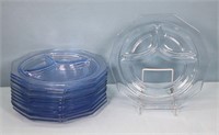 (12) Cambridge "Decagon" Light Blue Grill Plates