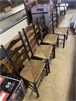 4 LADDER BACK CHAIRS