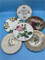 6 Assorted Vintage Floral Plates
