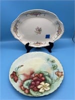Hand Painted Plate & Vintage Platter