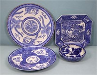 4pc. Antique Japanese Blue & White Porcelain