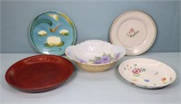 5pc. 19th C. Chinese Export Plates + Majolica