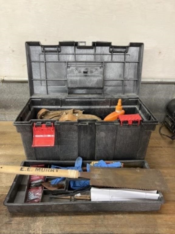Rubbermaid Tool Box with Hand Tools