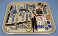 (13) Men's Wrist Watches + Pocket Watch