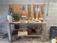 Wooden Work Bench- Contents Not Included
