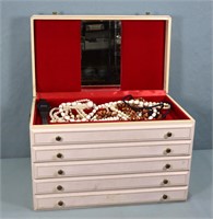 4-Drawer Jewelry Box & Contents