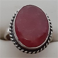 SZ 6 RING RED SETTING MARKED 925