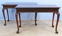 Pair of Chippendale Style Mahogany Console Tables