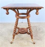 Hunzinger Style Oak Center Table C. 1900