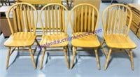 Set of (4) Oak Dining Chairs - 37”