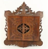 Large Victorian Carved Wall Pocket w/ Walnut Finis