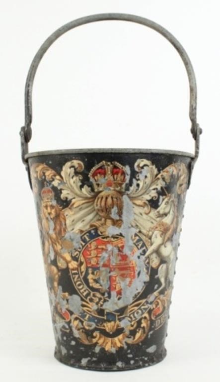 George III Fire Bucket w/ Royal Coat of Arms