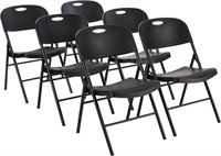 Amazon Basics Folding Plastic Chairs, 6 pack