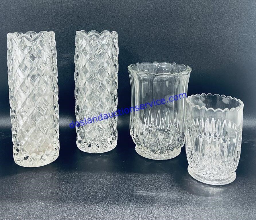 Lot of (4) Glass Vases