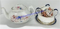 Ceramic Teapot & Covered Handled Dish