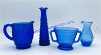 Lot of Cobalt Blue Glass Dishes