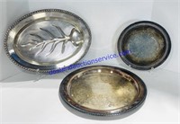 Lot of (3) Silver Plated Platters