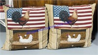 Pair of Oversized Patriotic Pillows (26 x 24)