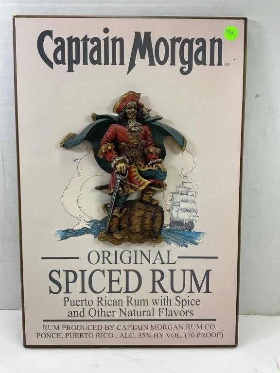 Captain Morgan Spiced Rum advertising sign