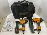 Lot of 2 Bostich nail guns with carry bag