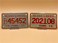 1974 Minnesota Motorcycle License Plates