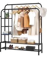 JOISCOPE Double Rods Portable Garment Rack for