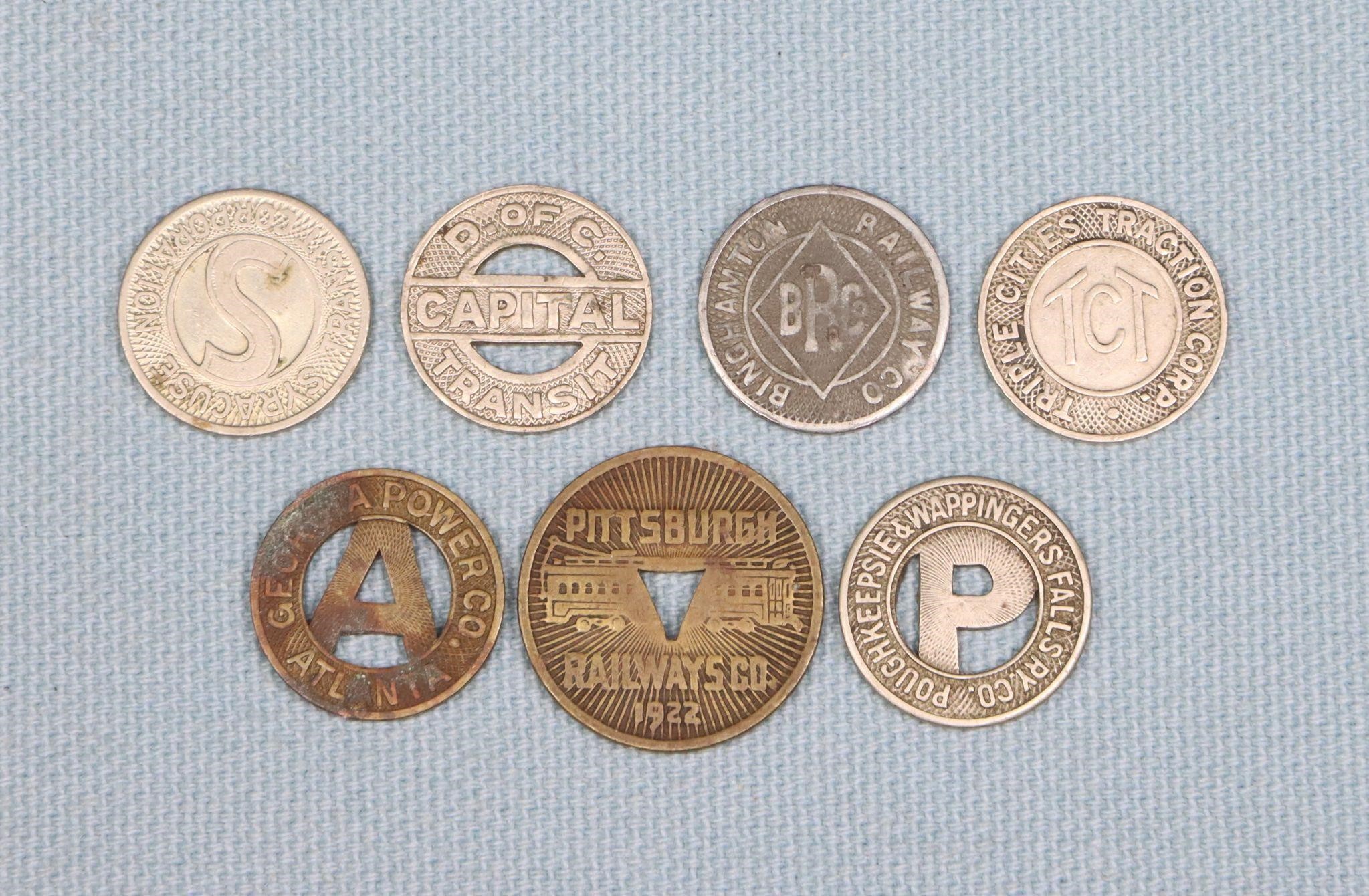 (7) Assorted Obsolete Transit Tokens