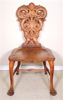 Victorian Carved Walnut Serpent Chair