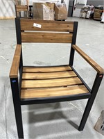 lot of 2 matte black and wood chairs