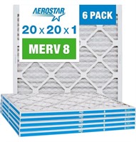 Aerostar 20x20x1 MERV 8 Pleated Air Filter, AC