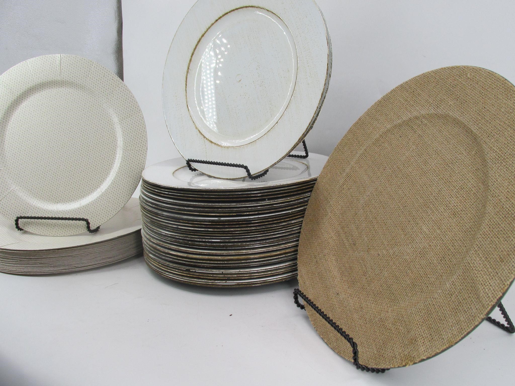 Lot Of 60 Charger Plates Different Patterns