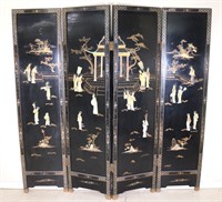 Chinoiserie Decorated 4-Panel Room Divider