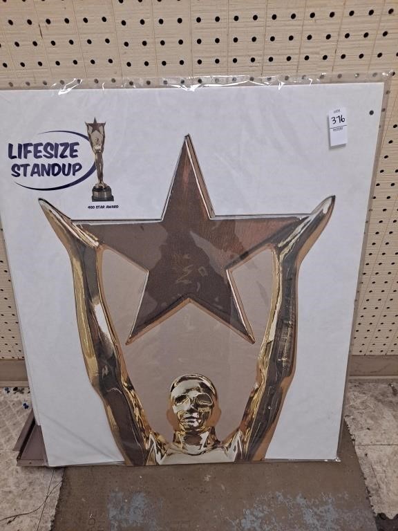 Life-size cardboard, stand up award statue