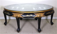 Chinoiserie Decorated Oval Coffee Table
