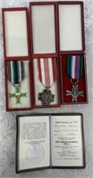 Lot Of 3 Polish Medals And ID Booklet