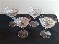 4pc Miss America Pattern Champagne Goblets.