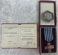 Lot Of 3 Various Polish Medals, Badges & Booklet